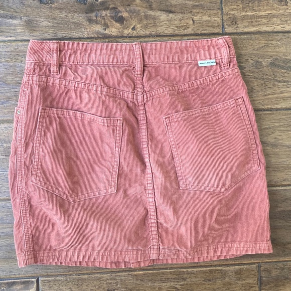 Billabong Womens 27 Rust Corduroy Button-Front Mini Skirt Preppy Beach Boho - Picture 4 of 8